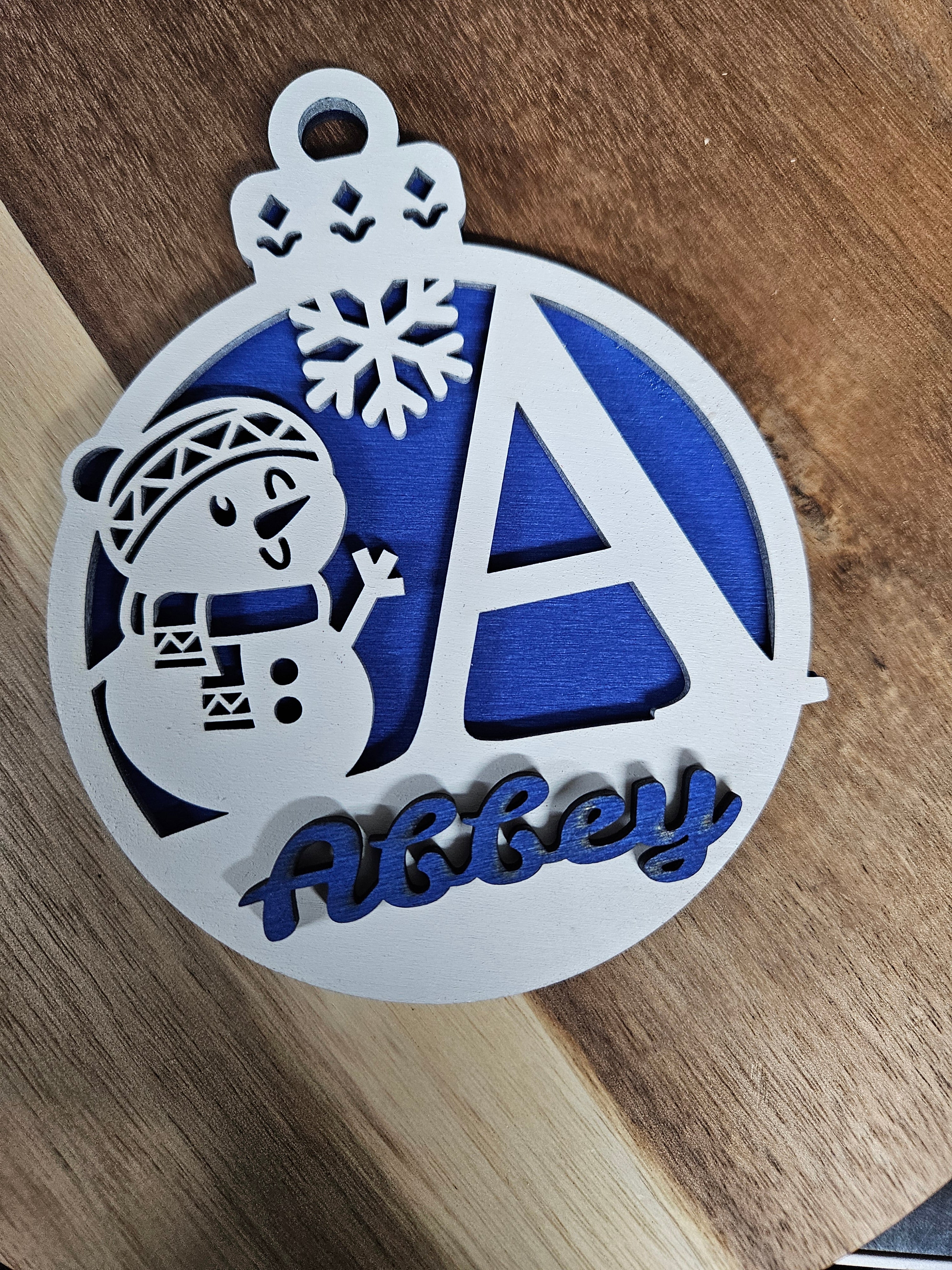 Laser engraved custom ornaments