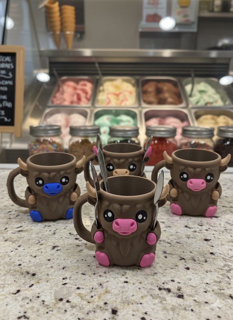 Highland Cow Pint Ice Cream Holder